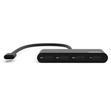 - Concentrateur (hub) - 3 x USB-C + 1 x USB-C (alimentation électrique) - de bureau