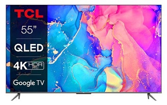 TV QLED TCL 55C635 139 cm 4K GOOGLE TV HDMI 2.1 Son ONKYO DOLBY ATMOS