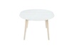 Miliboo Table à manger scandinave ronde extensible blanc et bois L120-150 cm LEENA photo 4