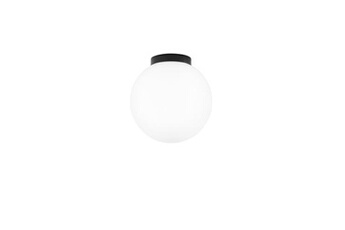 lanterne intec lampe d'extérieur polly avec base en plastique noir et sphère blanche de 20 cm.