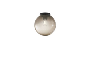 lanterne intec lampe d'extérieur polly avec socle en plastique noir et sphère fumée de 20 cm.