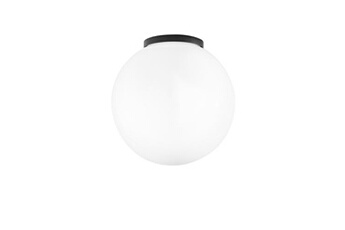 lanterne intec lampe d'extérieur polly avec base en plastique noir et sphère blanche de 30 cm.