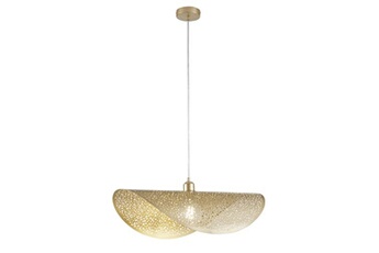 lampadaire luce ambiente design suspension rhei-tara en métal perforé doré à voile simple 60 cm.