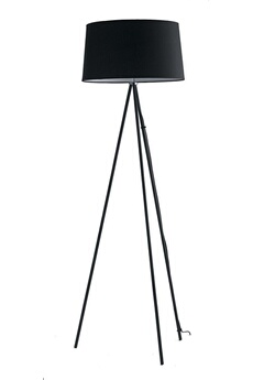 lampe de lecture fan europe marilyn lampadaire trépied noir, abat-jour coton 48x155cm