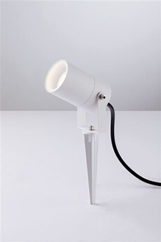 projecteur d'extérieur intec projecteur d'extérieur akron en aluminium blanc avec piquet inclus