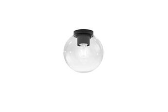 lanterne intec lampe d'extérieur polly avec base en plastique noir et sphère transparente de 20 cm.