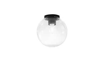 lanterne intec lampe d'extérieur polly avec base en plastique noir et sphère transparente de 25 cm.