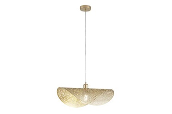 lampadaire luce ambiente design suspension rhei-tara en métal perforé doré à voile simple 50 cm.