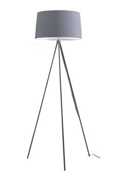 lampe de lecture fan europe marilyn lampadaire trépied gris, abat-jour coton 48x155cm