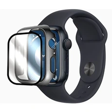 Protection d'écran pour smartphone VISIODIRECT Verre trempé avec bords Noir + Coque de protection souple silicone Noir pour Apple Watch Series 9 45mm - -