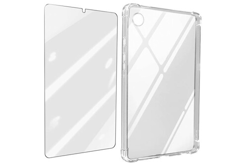 Housse Tablette Avizar Coque pour Samsung Galaxy Tab A9 Plus Silicone Gel  Souple avec Verre Trempé Dureté 9H Transparent