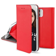 - Etui à rabat pour téléphone portable - magnétique, support - faux cuir polyuréthane - rouge - pour Samsung Galaxy S23+
