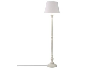 lampe de lecture paris prix lampadaire droit en bois de pin leo - blanc - h 153 cm