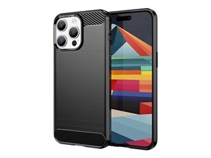 DLH - Coque de protection pour téléphone portable - silicone - noir - pour Apple iPhone 15 Pro