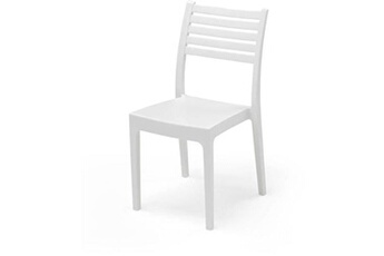 fauteuil de bureau areta lot de 4 chaises de jardin olimpia - 52 x 46 x h 86 cm - blanc