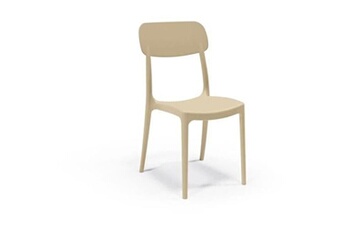 fauteuil de bureau areta lot de 4 chaises de jardin calipso - 53 x 46 x h 88 cm - sable