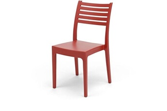 fauteuil de bureau areta lot de 4 chaises de jardin olimpia - 52 x 46 x h 86 cm - rouge