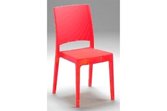 fauteuil de bureau areta lot de 4 chaises de jardin flora - 52 x 46 x h 86 cm - rouge