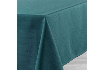 nappe de table douceur d'interieur nappe enduite rectangulaire - 140x250 cm - uni - plusieurs coloris disponibles bleu