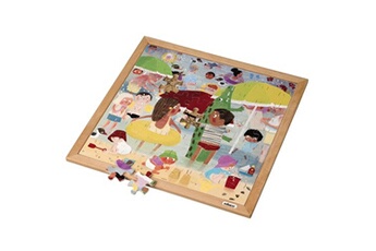 puzzle educo puzzle en bois - puzzle de météo extrême - canicule (81) - jeu montessori