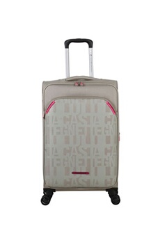 valise lulu castagnette valise cabine souple 57cm street - beige