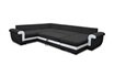 BestMobilier Henry - canapé panoramique réversible convertible - avec coffre - en tissu et PU - 7 places - Noir / Blanc photo 3