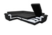 BestMobilier Henry - canapé panoramique réversible convertible - avec coffre - en tissu et PU - 7 places - Noir / Blanc photo 2