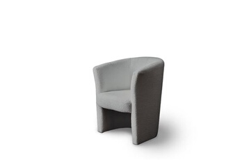 fauteuil de salon lisa design kori - fauteuil cabriolet - en tissu bouclette tendance - gris clair