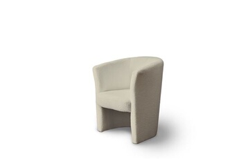 fauteuil de salon lisa design kori - fauteuil cabriolet - en tissu bouclette tendance - beige
