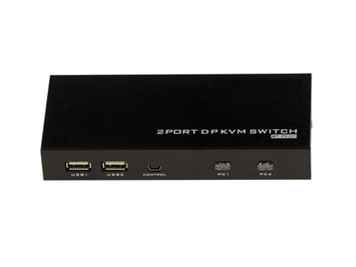 Boîtier KVM Switch 2 PC VGA USB Avec Télécommande - Partage Écran, Clavier Et Souris
