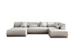 Lisa Design Onyx - canapé modulable panoramique d'angle droit 7 places - en tissu - Gris clair photo 1