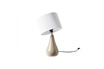 Miliboo Lampe à poser taupe en céramique brillante et abat-jour en tissu plissé blanc H49 cm TROIA photo 3