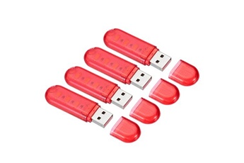 lampe de lecture generique patikil 4pcs petites veilleuses led usb portables, 3 perles - 59x18mm transparent rouge