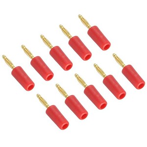 Smgda Lot De 10 Fiches Bananes Doubles 4 Mm – 5 Noir + 5 Rouge, Connecteurs Haut-Parleurs Nickelés, Idéal Hi-Fi, Cinéma Maison, Amplificateur AV
