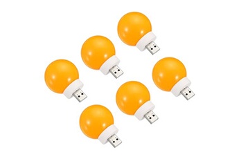 lampe de lecture generique patikil 6pcs mini lampes led usb, ampoules de nuit portables 1w - 45x64mm orange