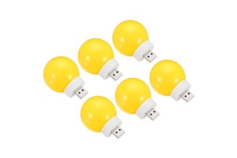 lampe de lecture generique patikil 6pcs mini lampes led usb, ampoules de nuit portables 1w - 45x64mm jaune