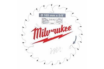 Lame de scie et accessoire Milwaukee Lame de scie circulaire Diam 165 mm x 5/8 24 dents