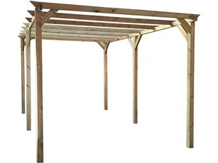 Carport voiture en bois Solar II 3 x 5 x 2.4