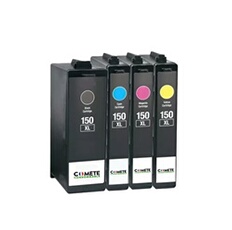 COMETE - 150XL - 4 Cartouches d'encre Compatibles avec Lexmark 150 XL - Marque française