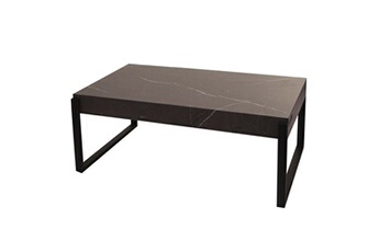 table basse mendler table basse hwc-l53 métal 43x110x64cm imitation marbre gris