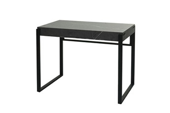 table console hwc-l53 métal 80x100x54cm imitation marbre gris