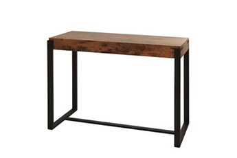 table d'appoint mendler table console hwc-l53 métal 81x100x40cm chêne sauvage foncé
