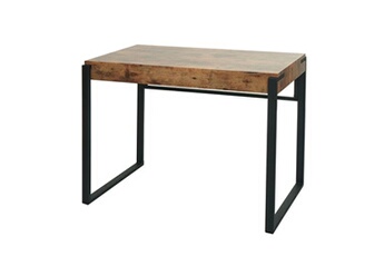 table d'appoint mendler table console hwc-l53 métal 80x100x54cm chêne sauvage foncé