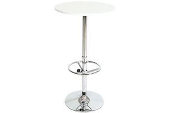 table haute mendler table de bar table de bistrot table de réception bari avec repose-pieds ø60cm blanc