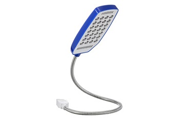 lampe de lecture generique patikil lampes de lecture led usb flexibles à commande tactile, 28 perles,410x42mm bleu