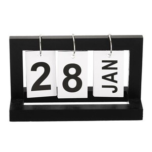 Calendrier Perpétuel En Bois Style Campagne Moderne – Éphéméride Cube Bois Réutilisable Affichage Date Mois Semaine – Déco Bureau & Maison
