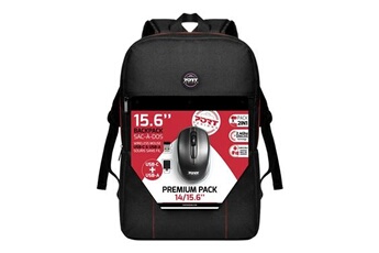 sac à dos pour ordinateur portable port designs - premium pack - sac à dos pour ordinateur portable - 14" - 15.6" - avec souris optique sans fil 1 000 dpi usb-c et usb-a