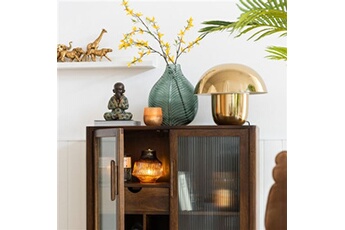 lampe à poser maison et styles lampe de table champignon 40 cm en métal doré