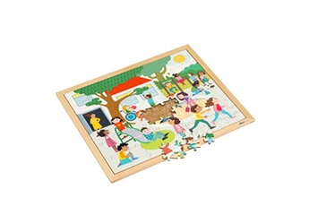 puzzle educo puzzle en bois - puzzle ensemble - dans la cour d'école - jeu montessori
