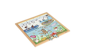 puzzle educo puzzle en bois - nature and climate puzzle- soupe plastique - jeu montessori